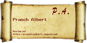 Prasch Albert névjegykártya